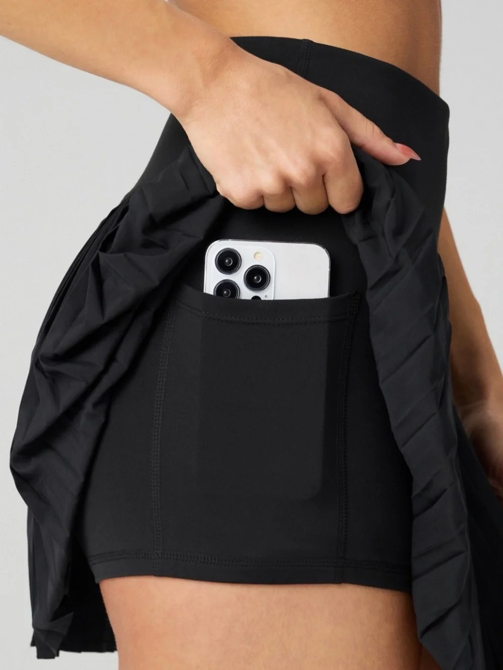 Fabletics Black Pleated Active Mini Skirt